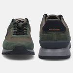 A green Men's bugatti  Sneakers featuring a round toe plain toe, zero heels heel. Made from textile with a durable tpr outsole, this laces design offers both style and comfort.