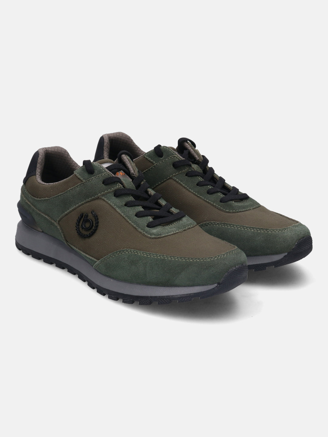 A green Men's bugatti  Sneakers featuring a round toe plain toe, zero heels heel. Made from textile with a durable tpr outsole, this laces design offers both style and comfort.