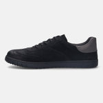 A black Men's bugatti Sneakers featuring a round plain toe, zero heels heel. Made from nubuck leather with a durable tpr outsole, this laces design offers both style and comfort.