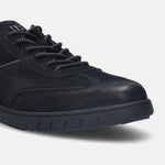 A black Men's bugatti Sneakers featuring a round plain toe, zero heels heel. Made from nubuck leather with a durable tpr outsole, this laces design offers both style and comfort.