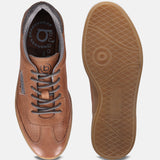 A cognac Men's bugatti  Sneakers featuring a round toe plain toe, zero heels heel, and a wide fit. Made from nubuck leather with a durable tpr outsole, this laces design offers both style and comfort.