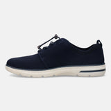 A blue Men's bugatti Casuals Shoes featuring a round plain toe, zero heels heel, and a wide fit. Made from textile with a durable synthetic outsole, this laces design offers both style and comfort.