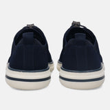 A blue Men's bugatti Casuals Shoes featuring a round plain toe, zero heels heel, and a wide fit. Made from textile with a durable synthetic outsole, this laces design offers both style and comfort.