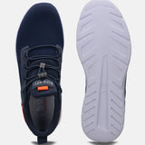 A blue Men's bugatti Athileisure Sneakers featuring a round plain toe, zero heels heel. Made from textile with a durable eva outsole, this laces design offers both style and comfort.