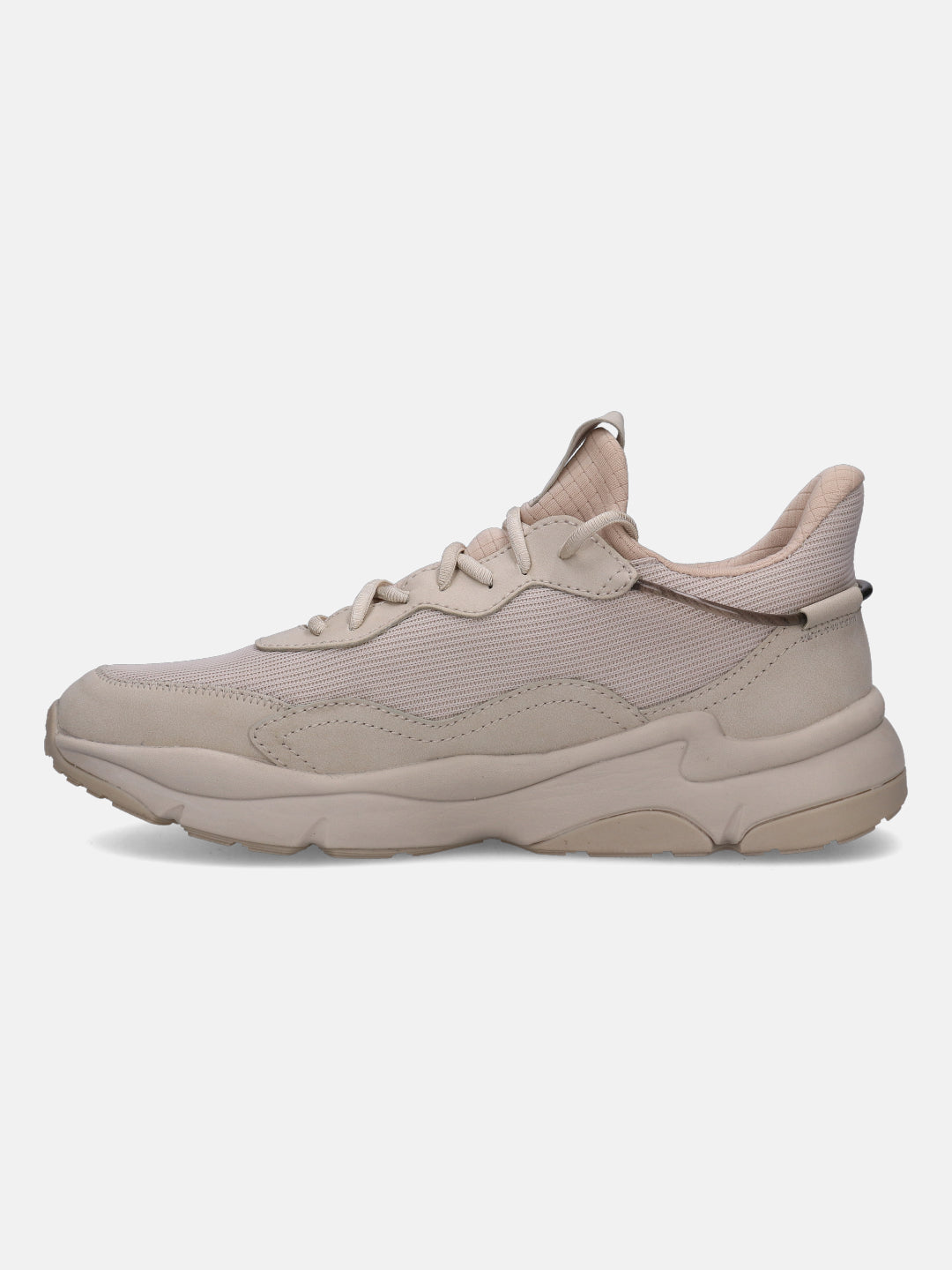 Sand-colored Adelson comfort sneakers by bugatti with a tonal mesh and suede-like upper.
