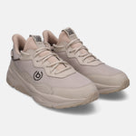 Sand-colored comfort sneakers by bugatti, featuring a breathable mesh texture and matching laces.
